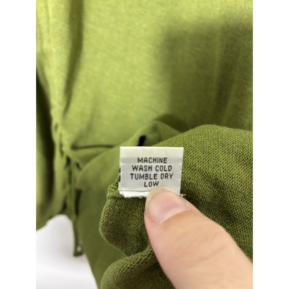 Bryn Walker Tinic Tank Top Sz Large Green 100% Cotton Cinched Front - Picture 5 of 9
